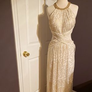 Creamy white and gold Jovani dress with tag!!